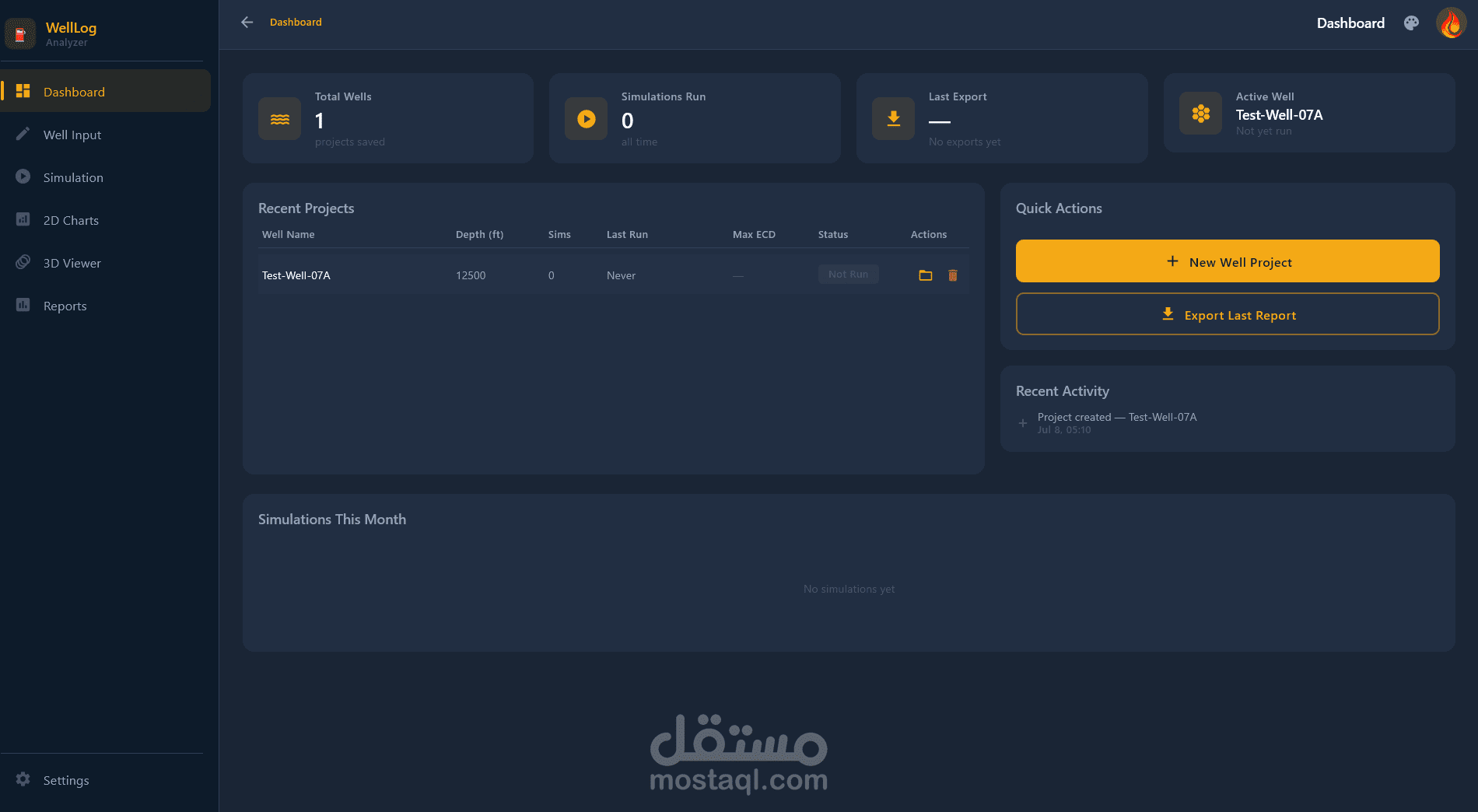 WellLogAnalyser - تطبيق سطح مكتب لتحليل بيانات الآبار والمحاكاة