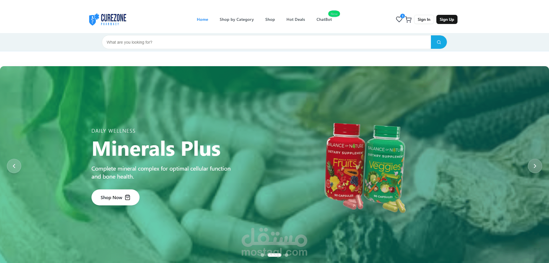 منصة تجارة إلكترونية لصيدلية (E-commerce Pharmacy Website)