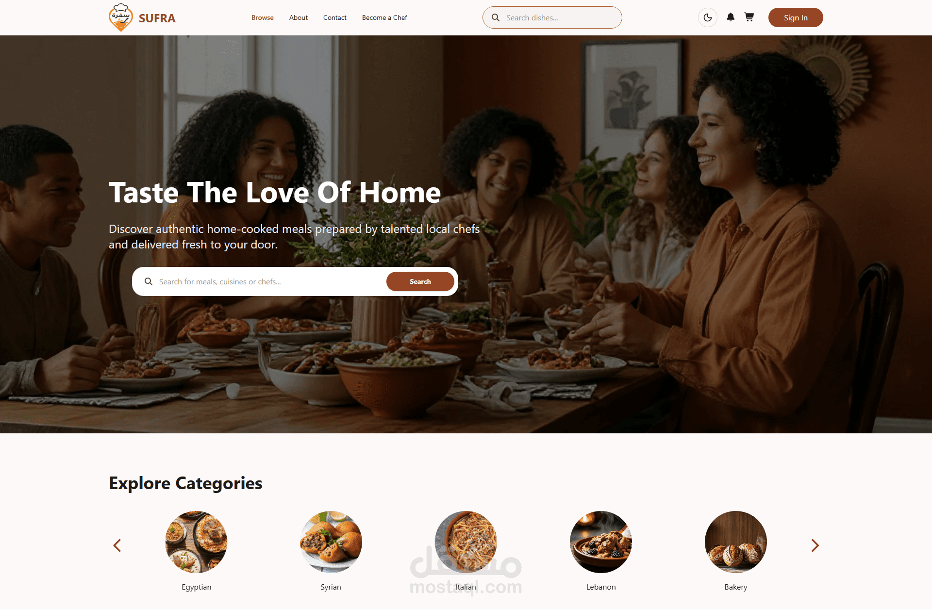 Sufra – منصة توصيل أكل منزلي (Home-Cooked Food Marketplace)