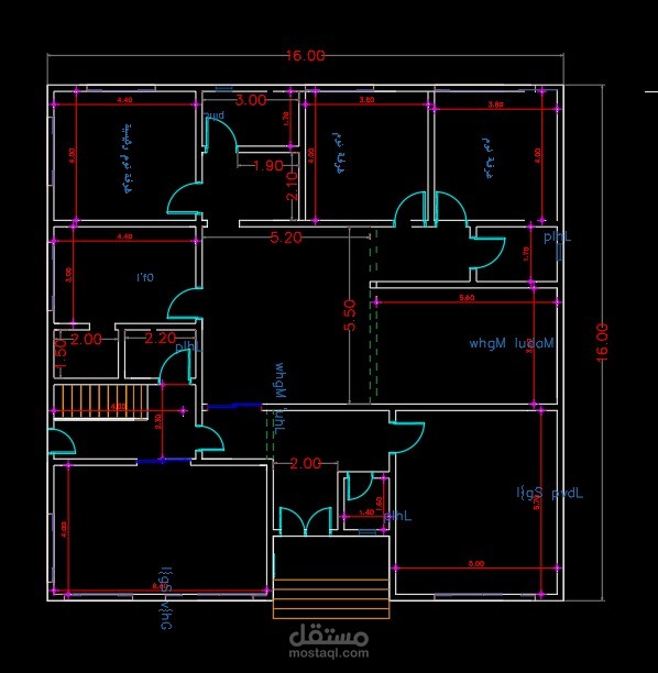 رسم مخطط انشائي ثنائي الابعاد باستخدام AutoCAD
