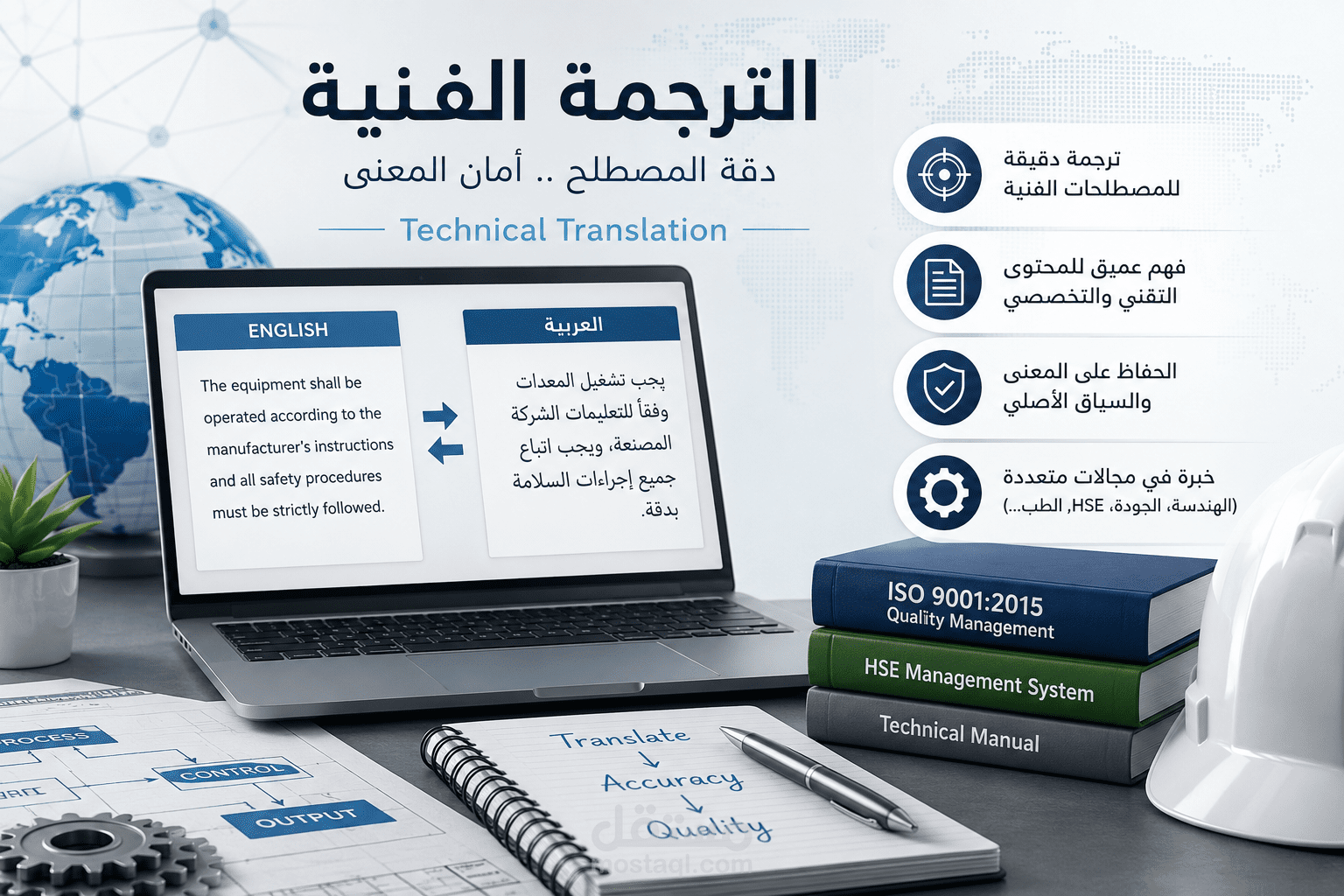 ترجمه فنيه في مجال السلامه و الجوده من الانجليزيه للعربيه