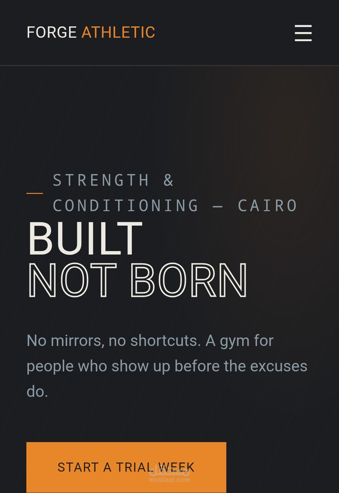 تصميم وتطوير موقع إلكتروني لصالة رياضية (Forge Athletic Co.)
