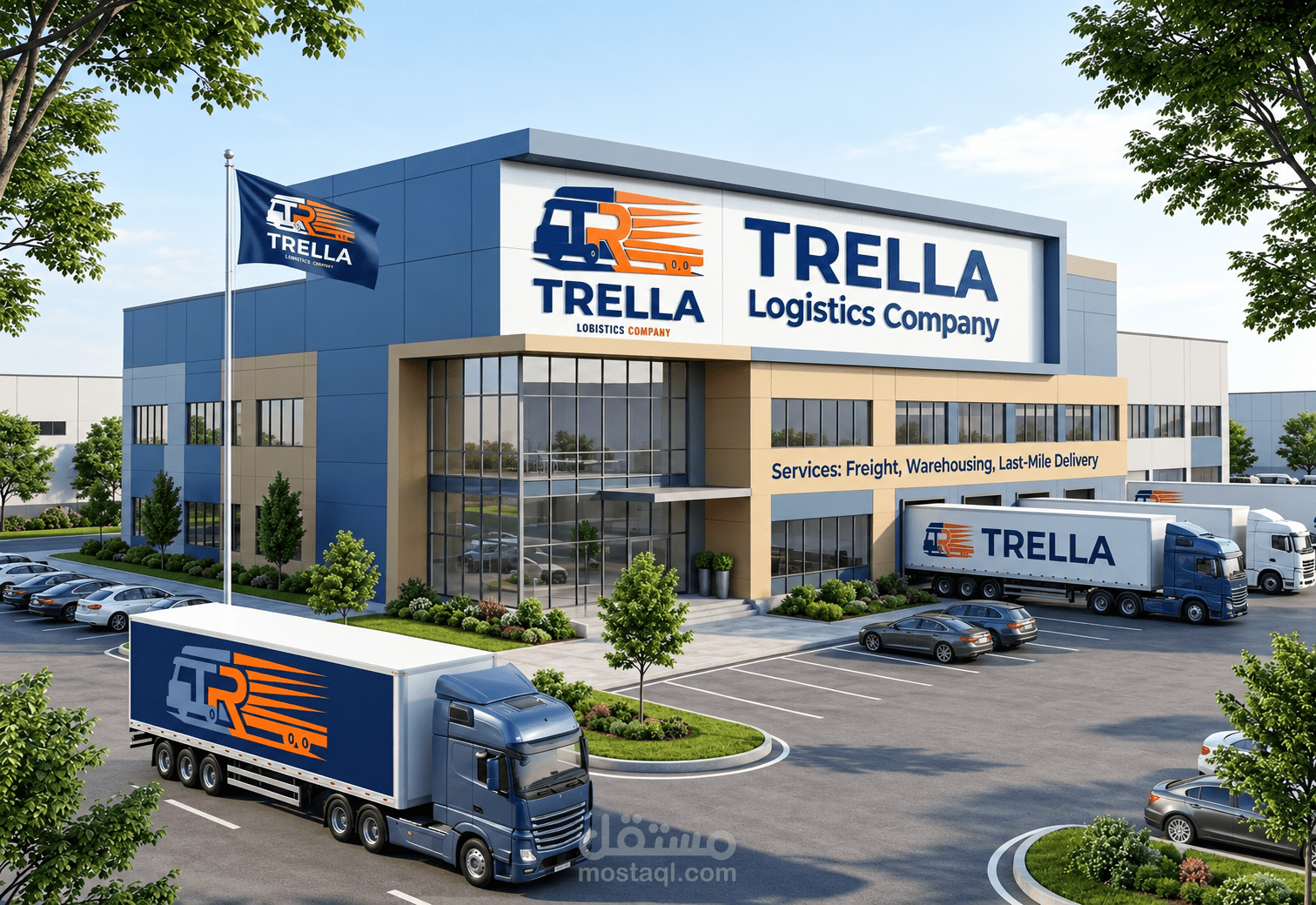 تصميم هُوية ولسان بصري متكامل لشركة لوجستيات ونقل ( TRELLA LOGISTICS COMPANY)