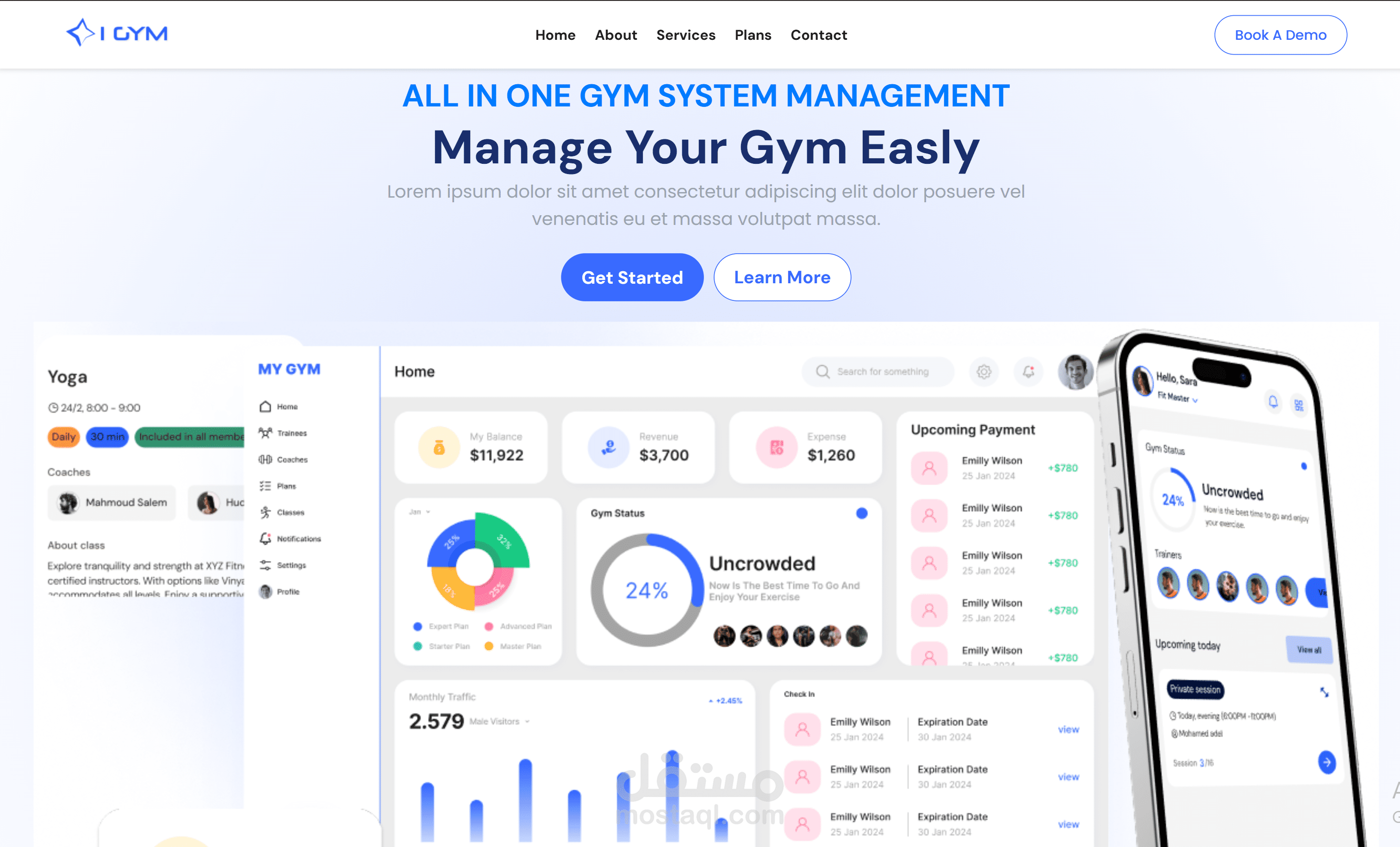 Web App for a gym management platform