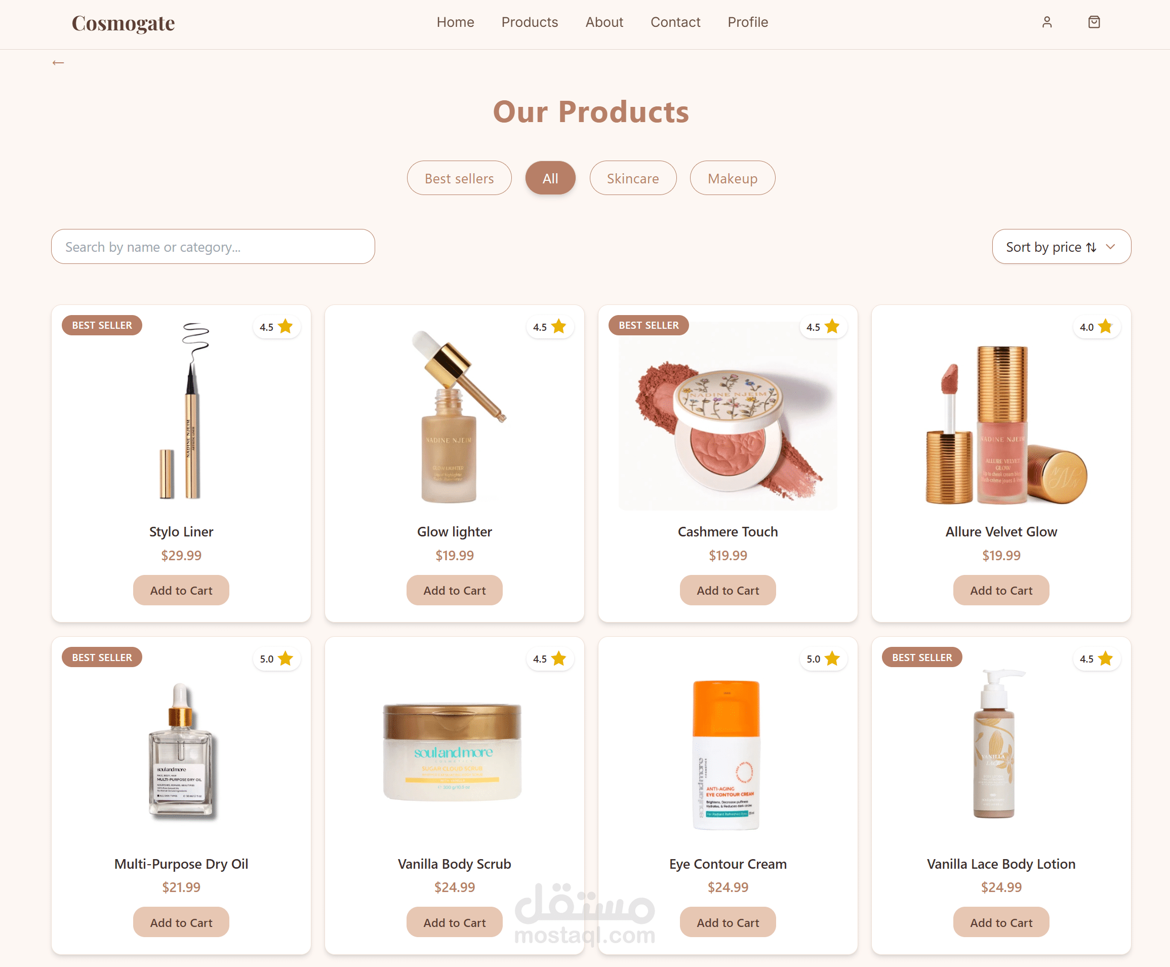 Front-End Cosmetics Web App