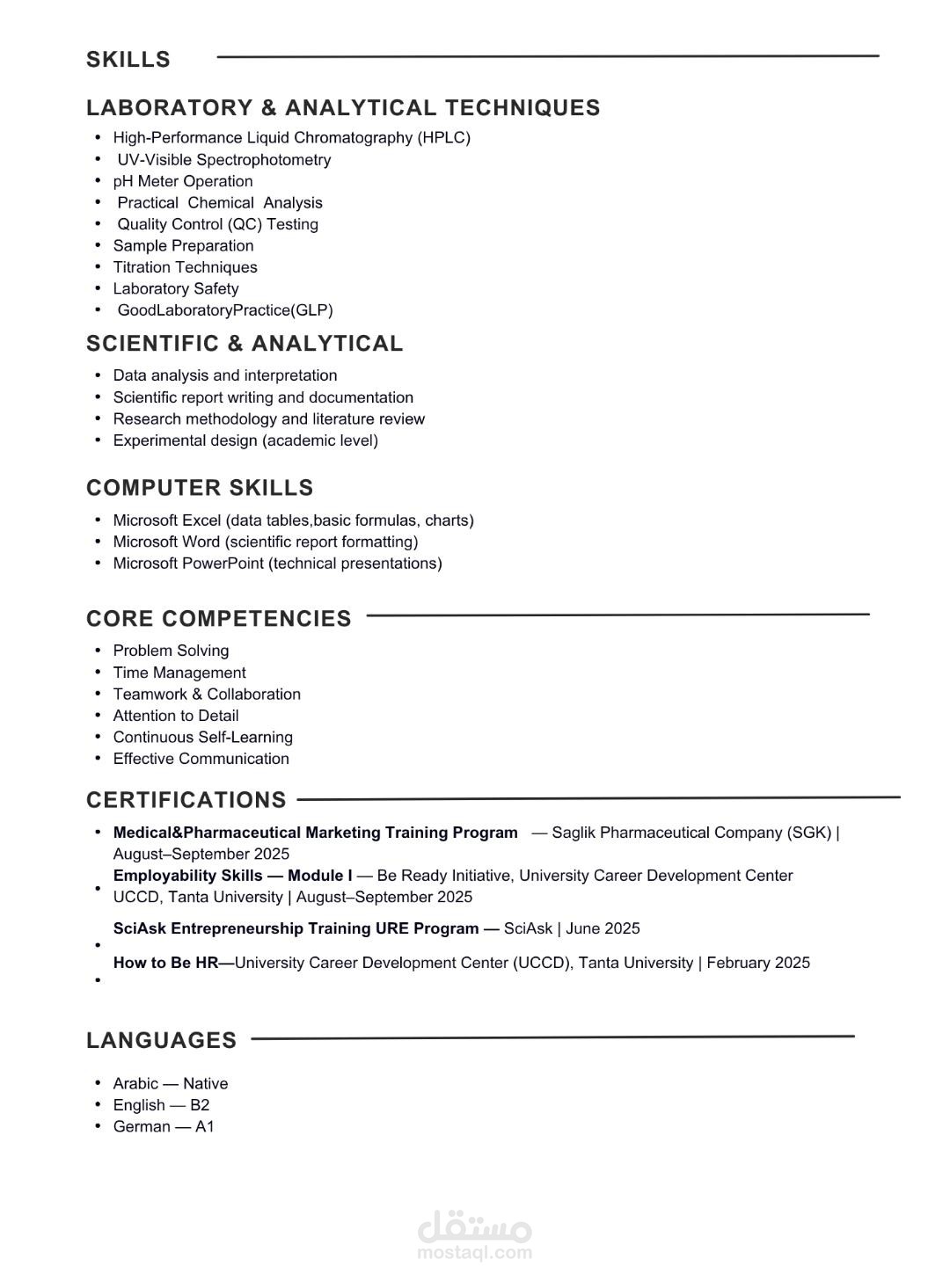 CV ats English