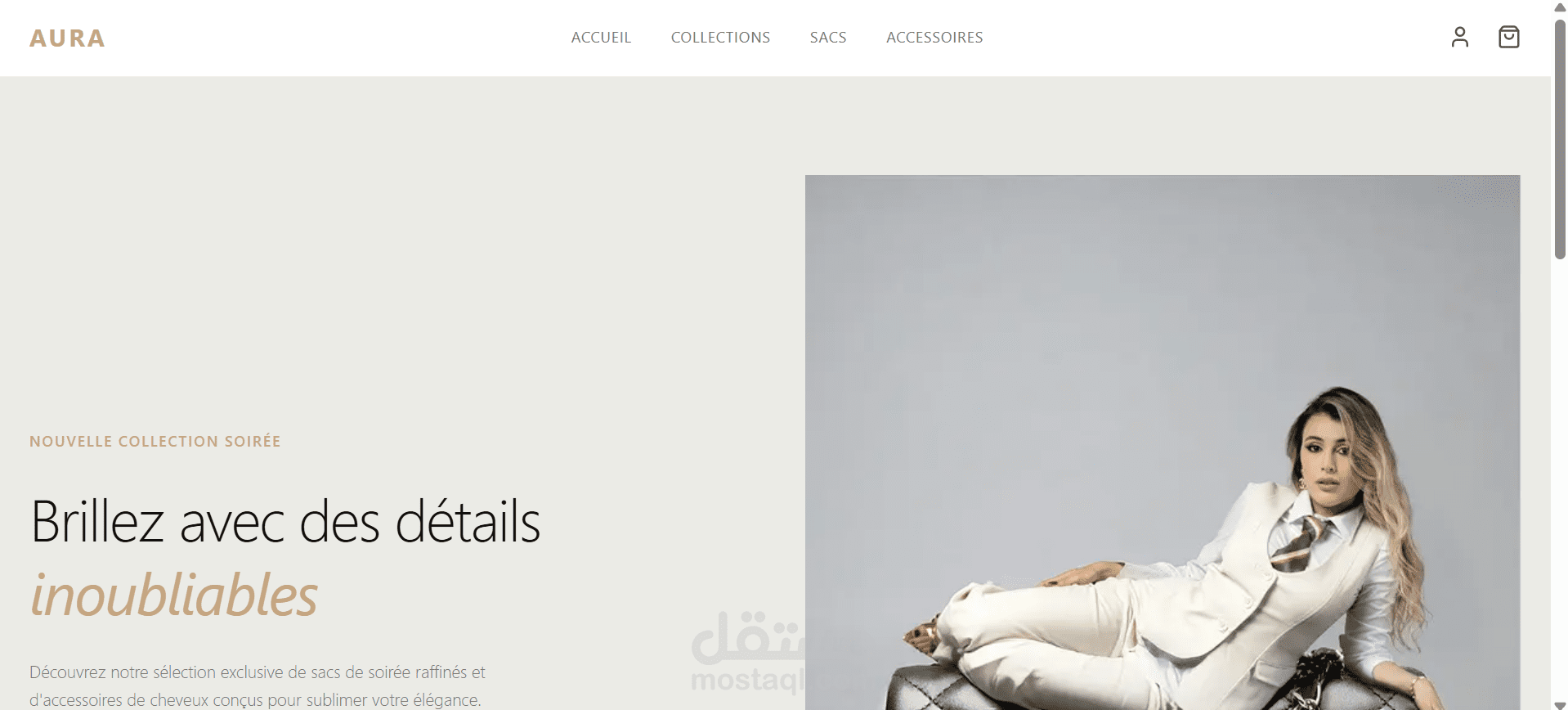 AURA - Luxury Minimalist Boutique UI/UX Design