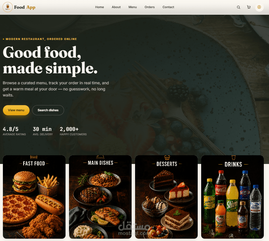 FoodApp - منصة متكاملة لطلب الطعام وإدارة المطاعم
