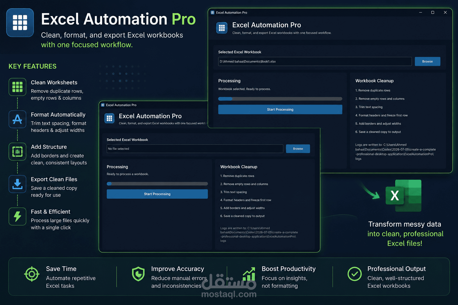 Excel Automation Pro | Python Desktop Application