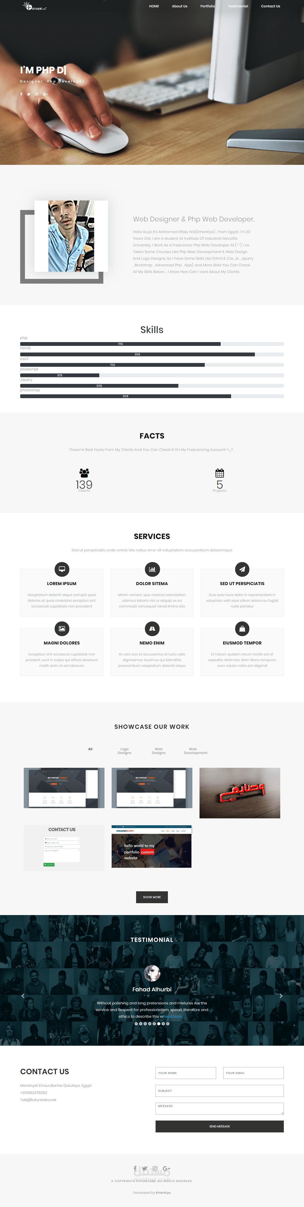 موقع شخصي لعرض الأعمال - Amankye