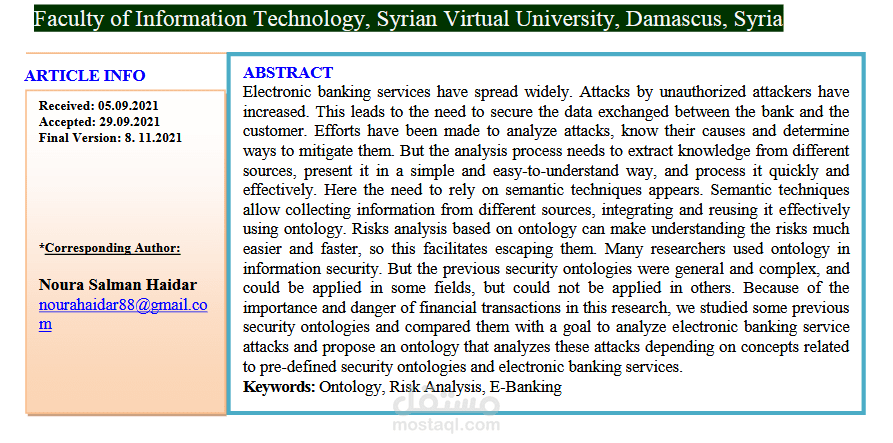 Writing a scientific research and publishing it in an international journal
