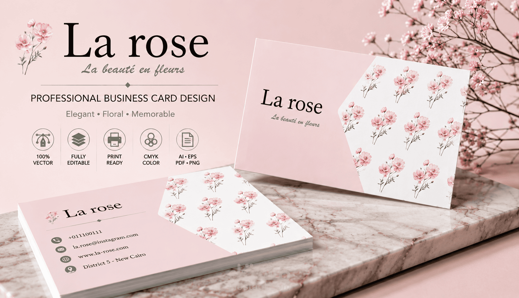 تصميم بطاقة أعمال Business Card احترافية وعصرية