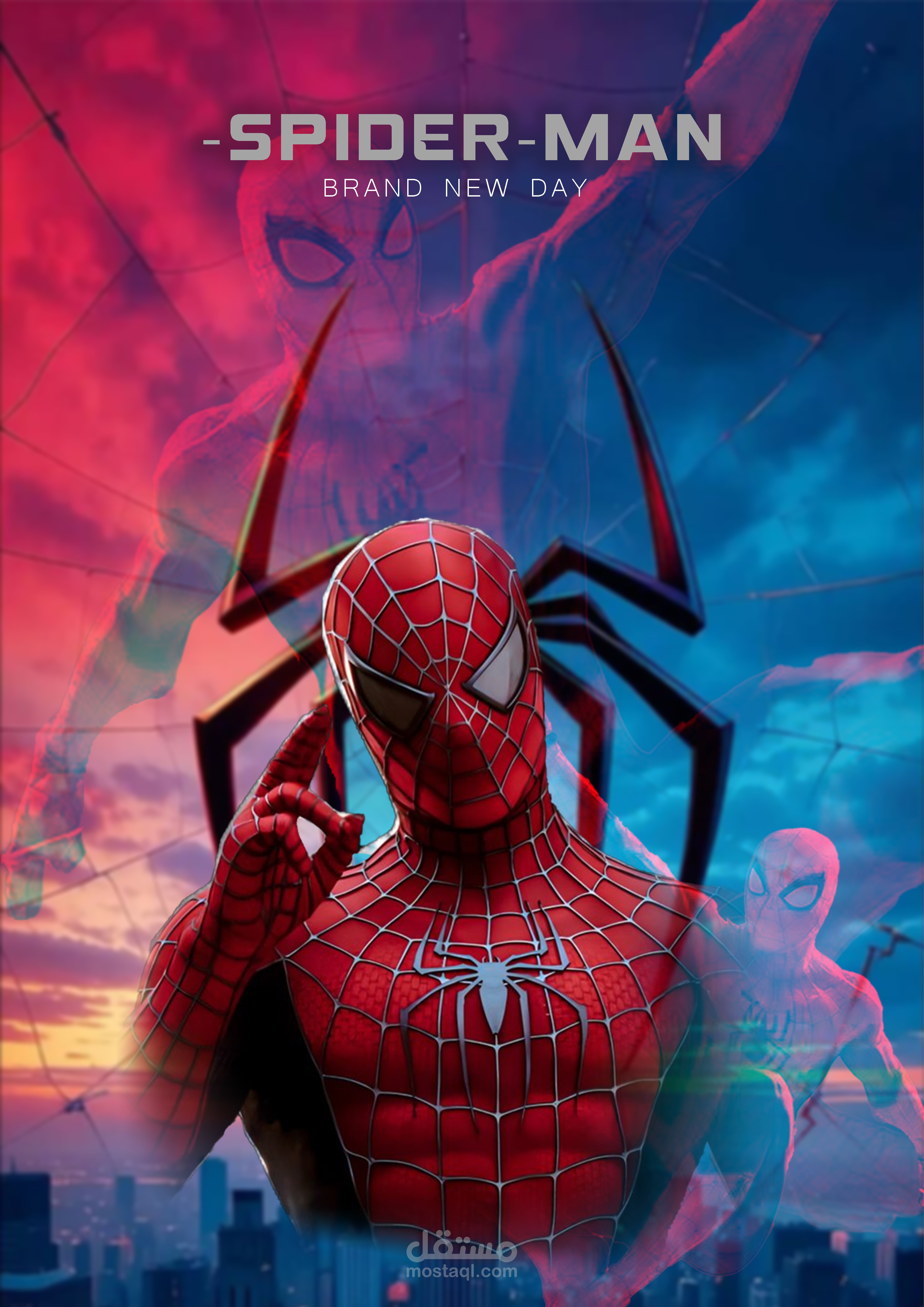 تصميم بوستر سينمائي مستوحى من شخصية Spider-Man