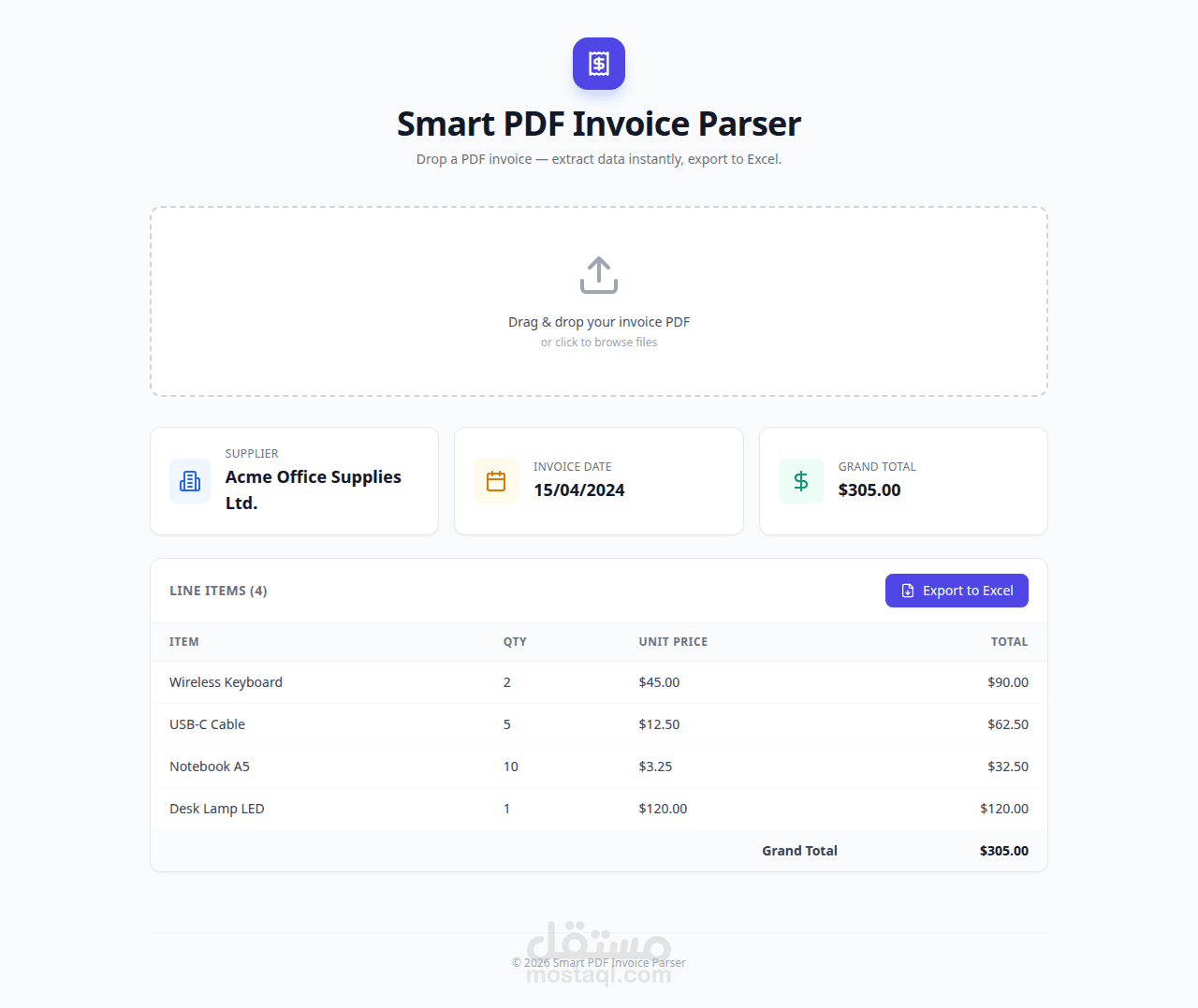 Smart PDF Invoice Parser