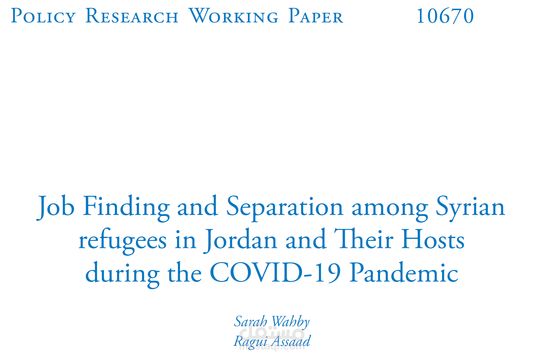 Job Finding and Separation among Syrian refugees in Jordan and Their Hosts during the COVID-19 Pandemic