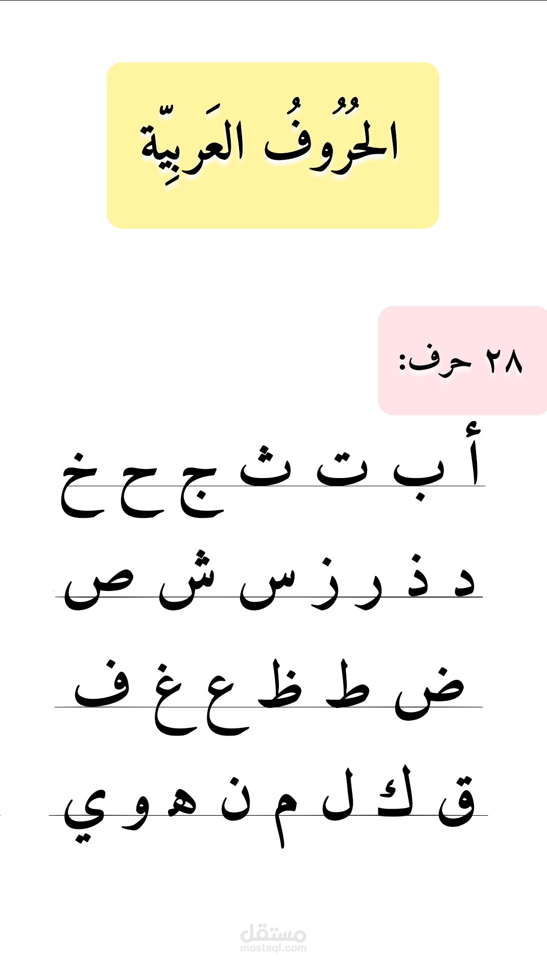 كراسة الحروف العربيه للأطفال ⭐