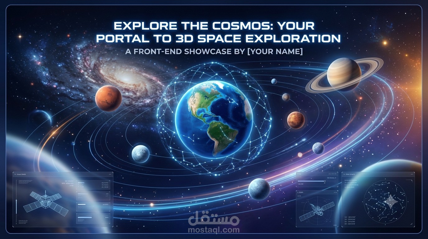 تطوير تطبيق ويب ثلاثي الابعاد لاستكشاف الفضاء: تجربة تفاعلية باستخدام Three.js