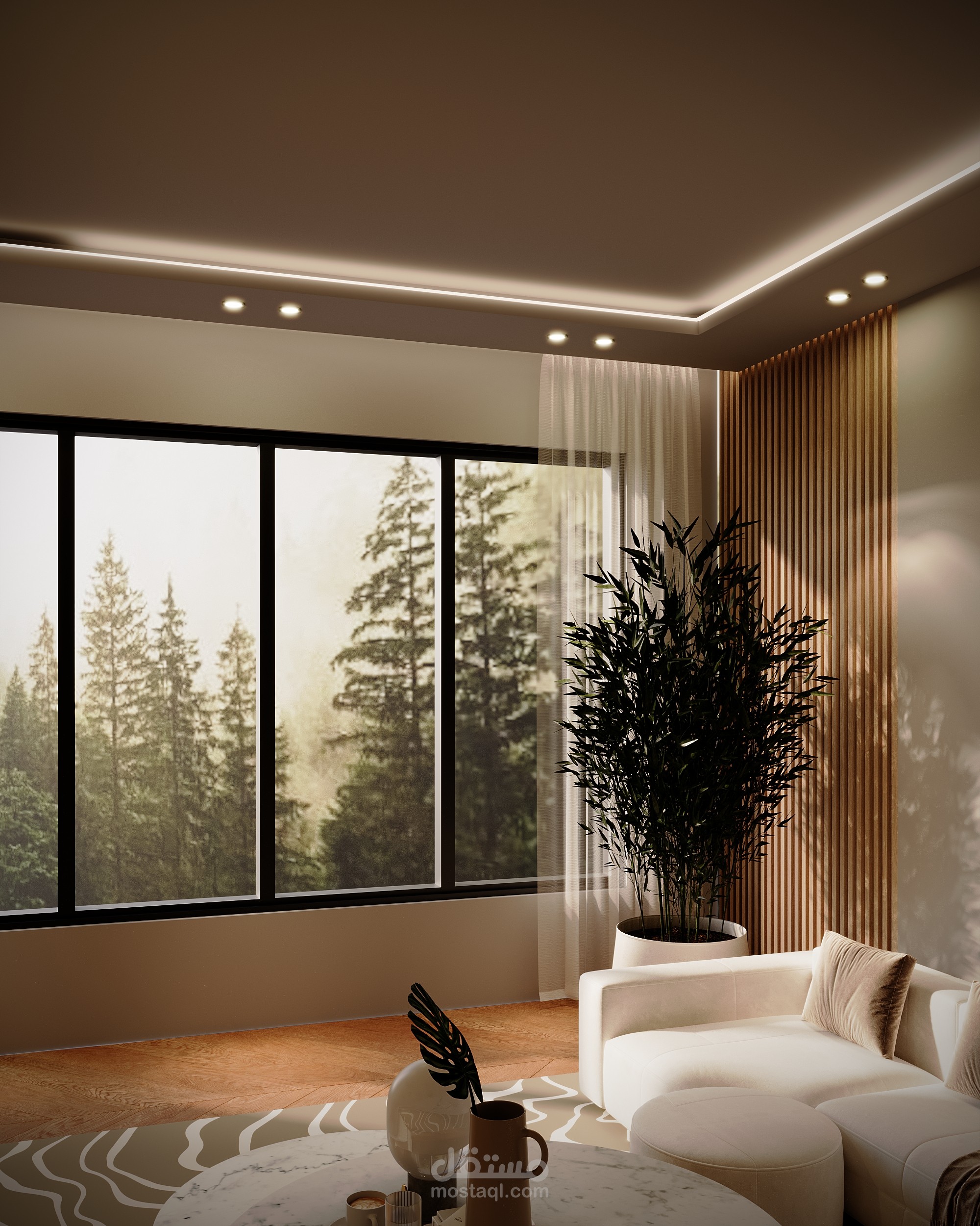 تصميم داخلي 3dلغرفة معيشة