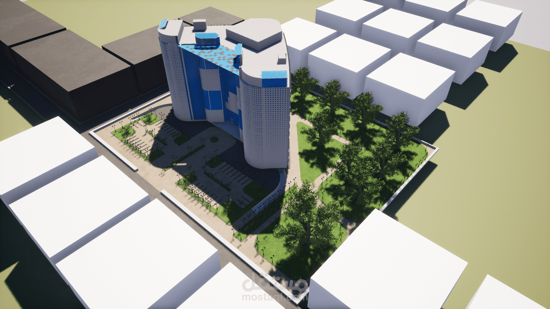 مشروع مبني اداري بيئي اخضر - green , environmental management building