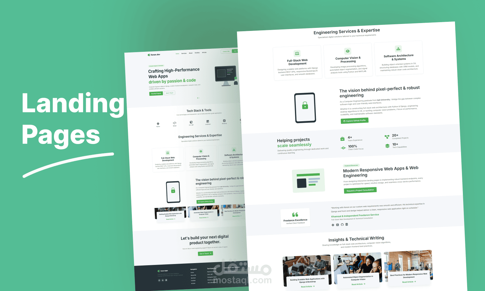تطوير موقع تعريفي بتصميم حديث واستجابة كاملة (Responsive Landing Page)