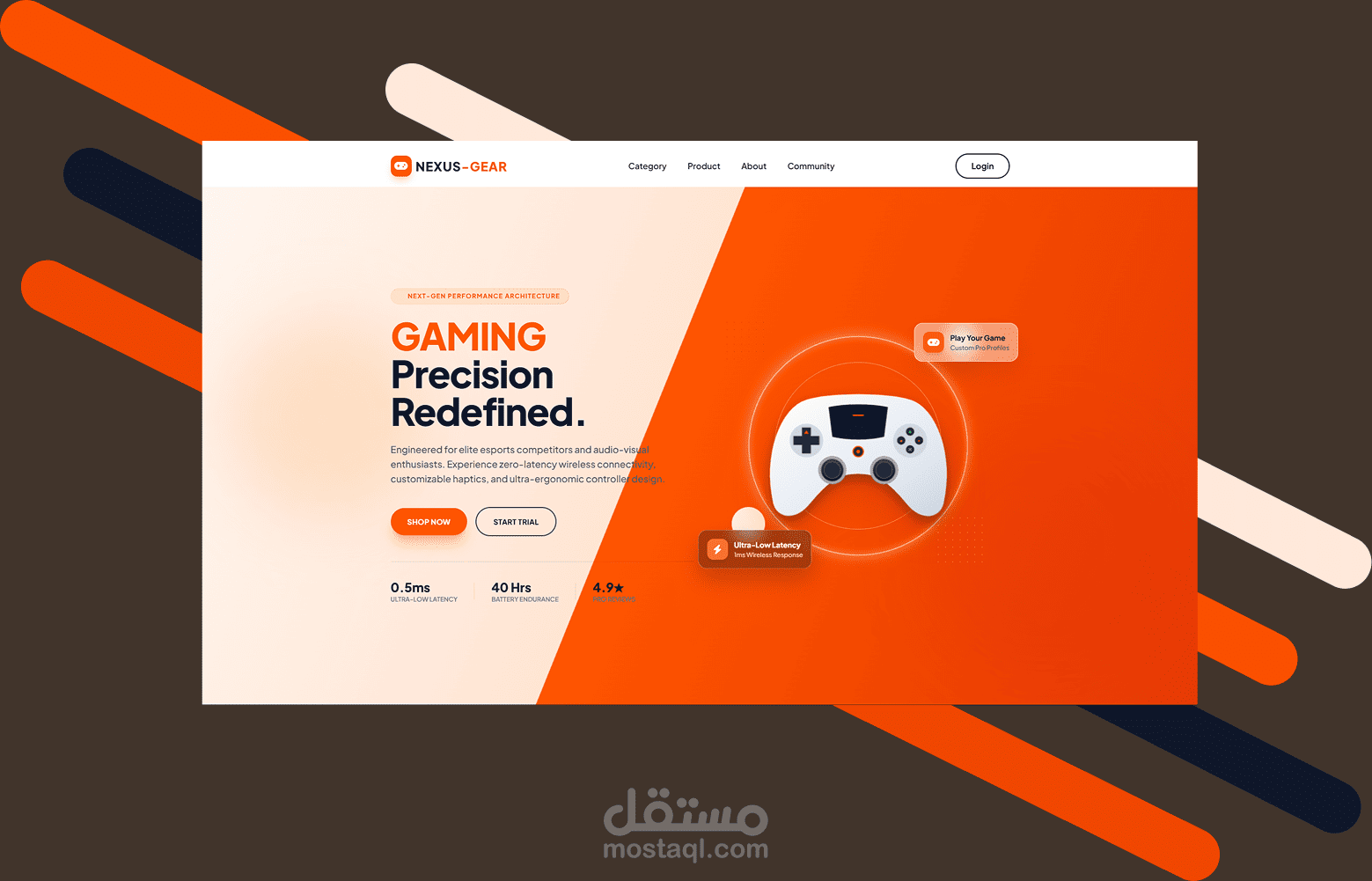 تطوير صفحة هبوط تفاعلية لعلامة تجارية للألعاب (Figma to Code)