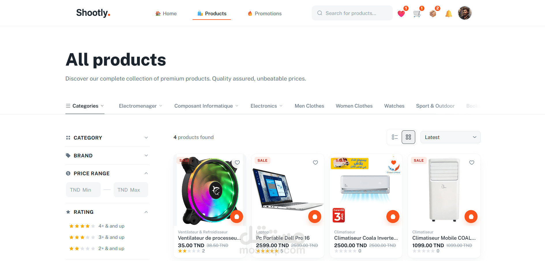 Shootly — منصة تجارة إلكترونية (دروبشيبينغ) في بيئة إنتاج فعلية