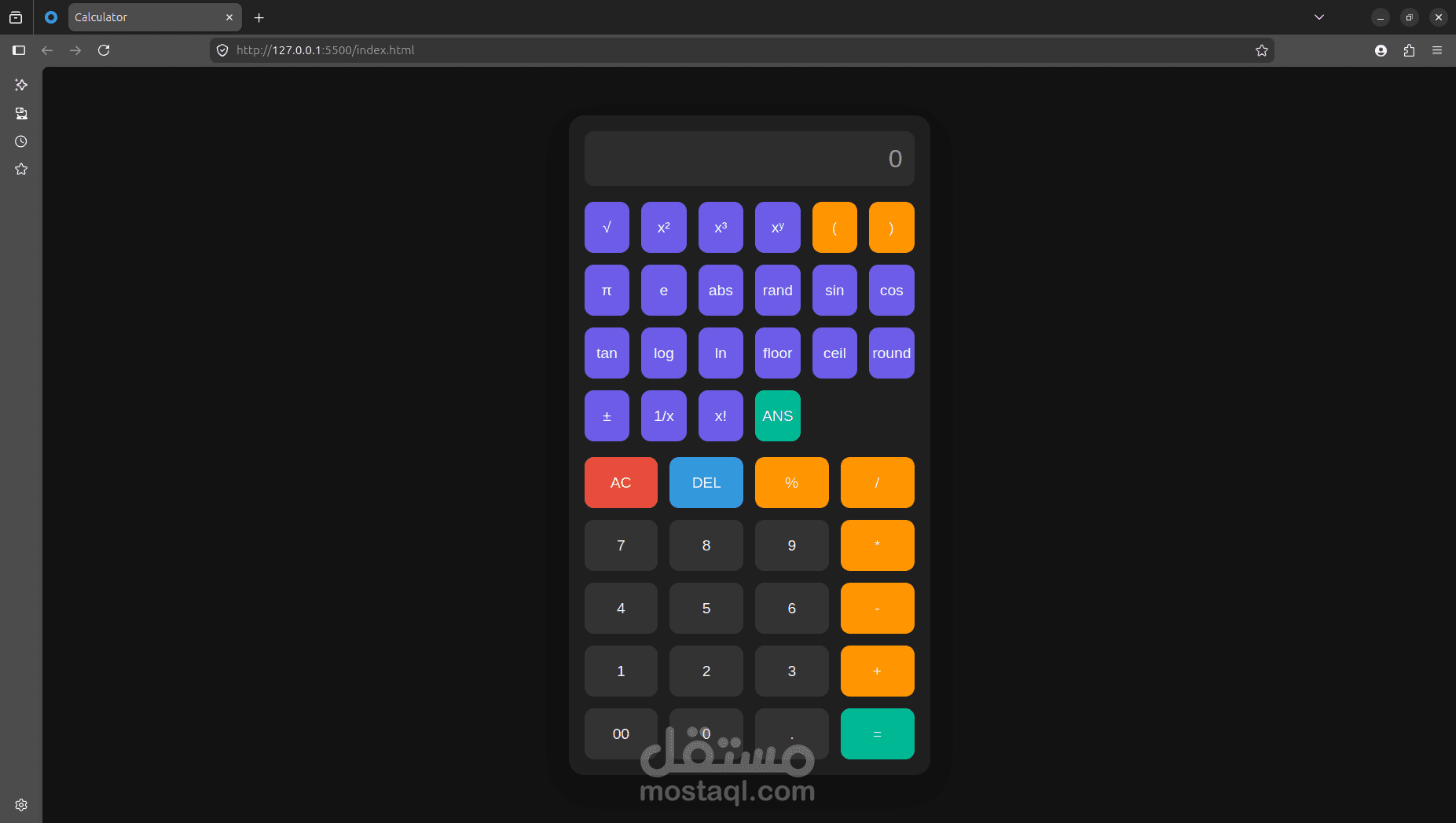 Responsive Calculator Web Application