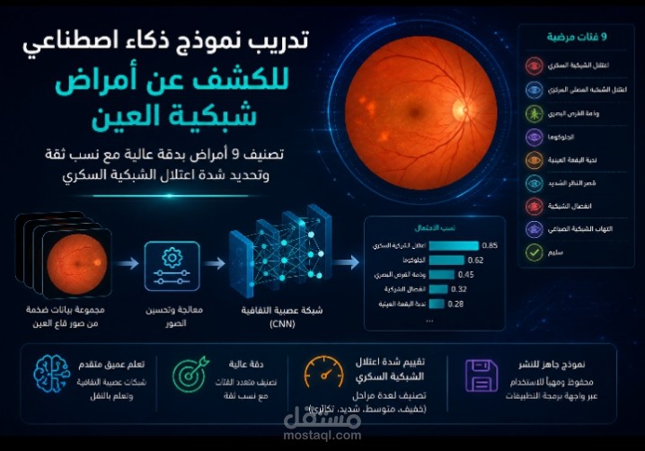 تدريب نموذج ذكاء اصطناعي للكشف عن أمراض شبكية العين