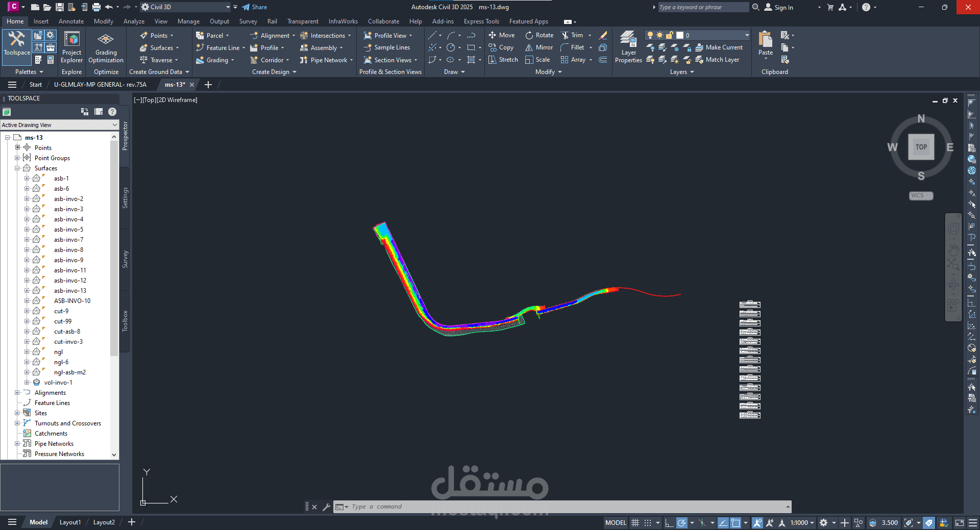 حساب كميات شهرى لكميات حفر وردم
