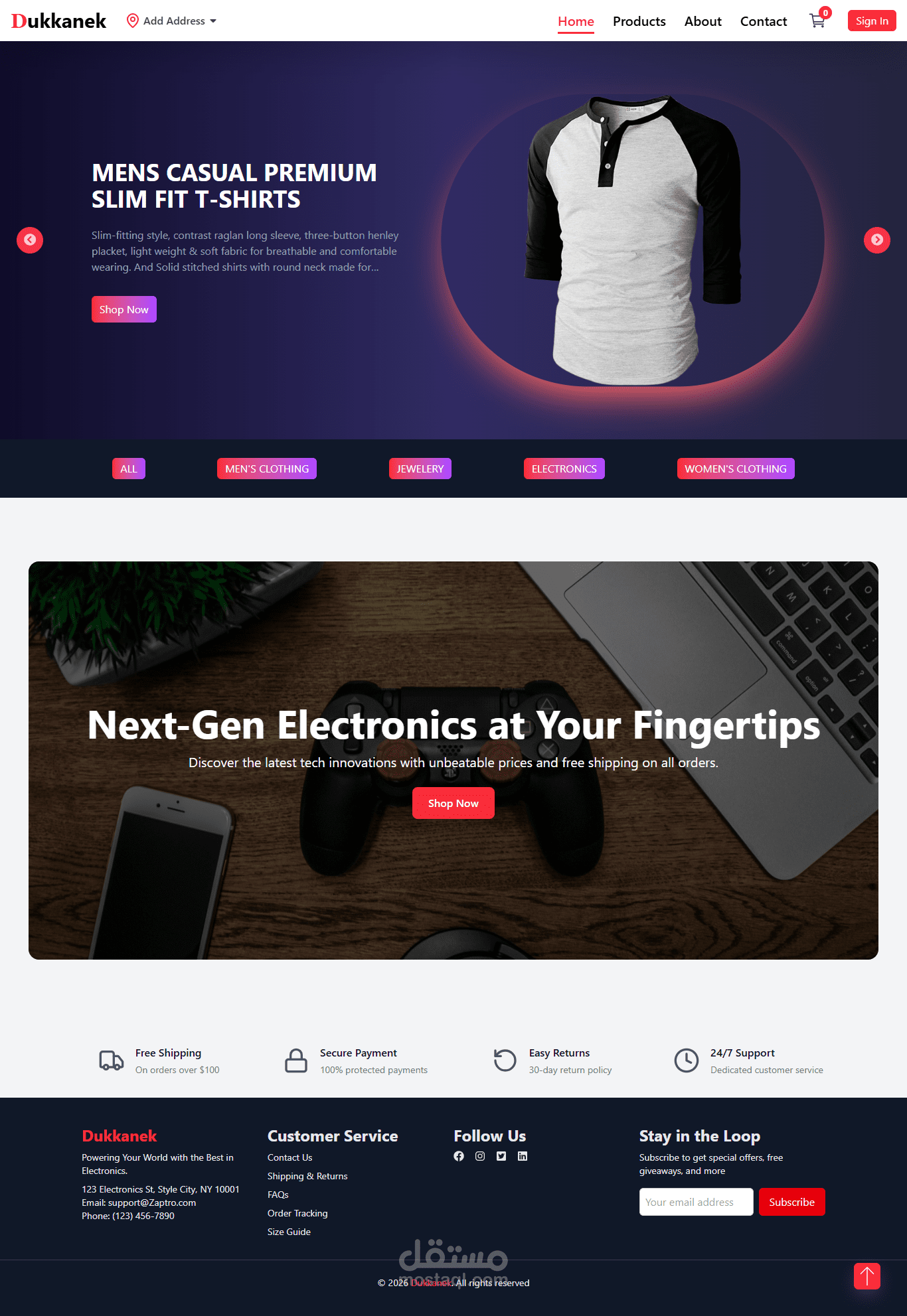 E-Commerce Website (Dukkanek)