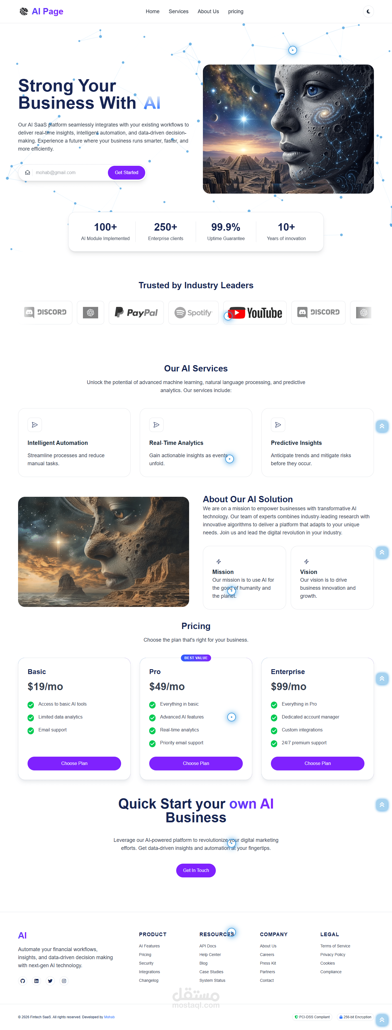 AI Business Solutions Landing Page(AI-Boost)
