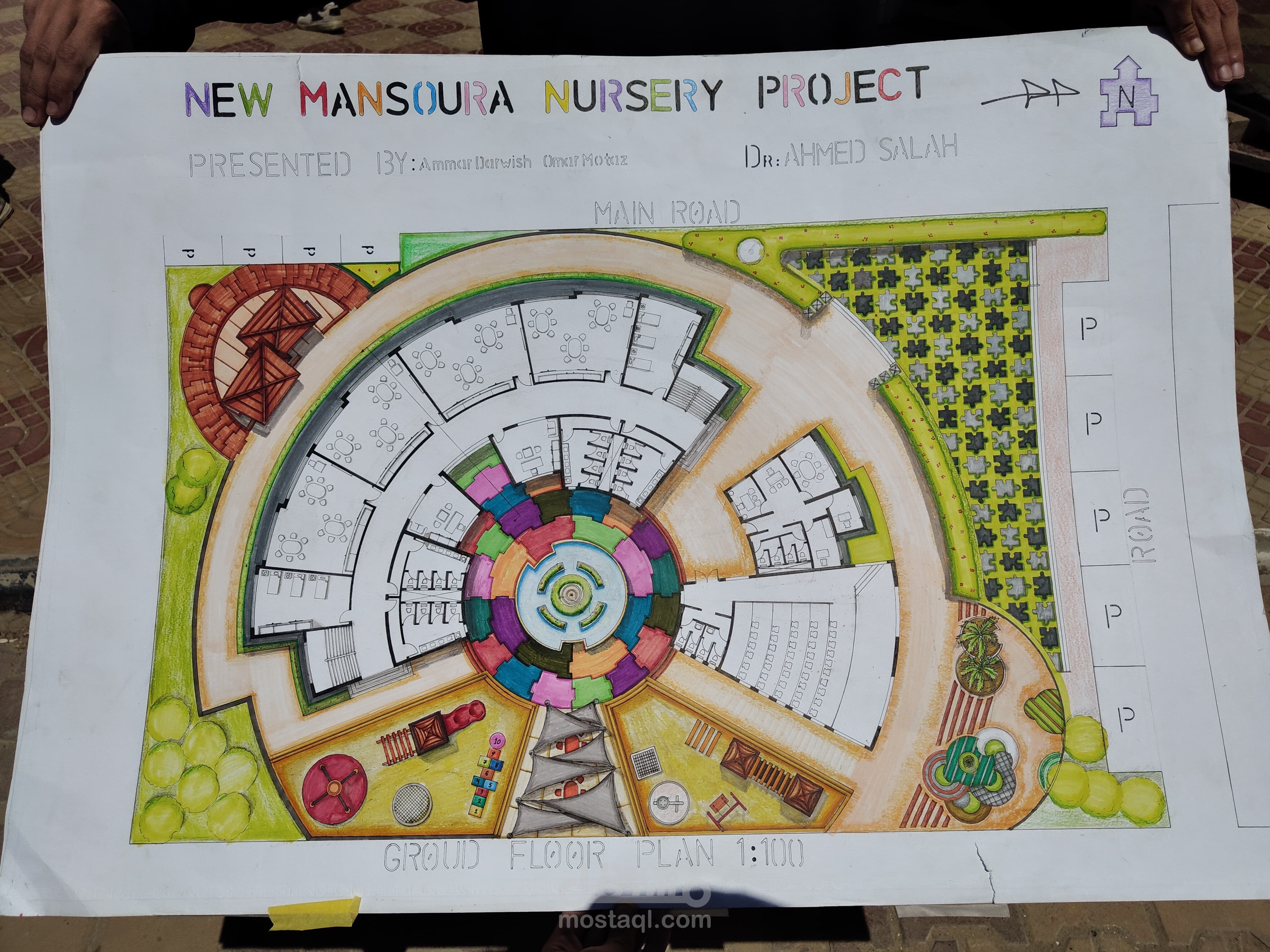 تصميم معماري ومخطط عام لحضانة أطفال (New Mansoura Nursery Project)
