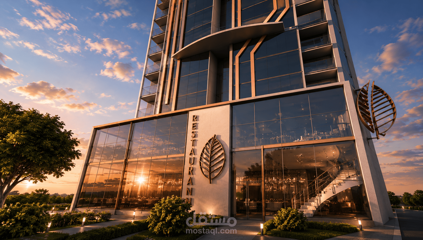 تصميم برج تجاري وسكني مستدام (Mixed Use Tower)