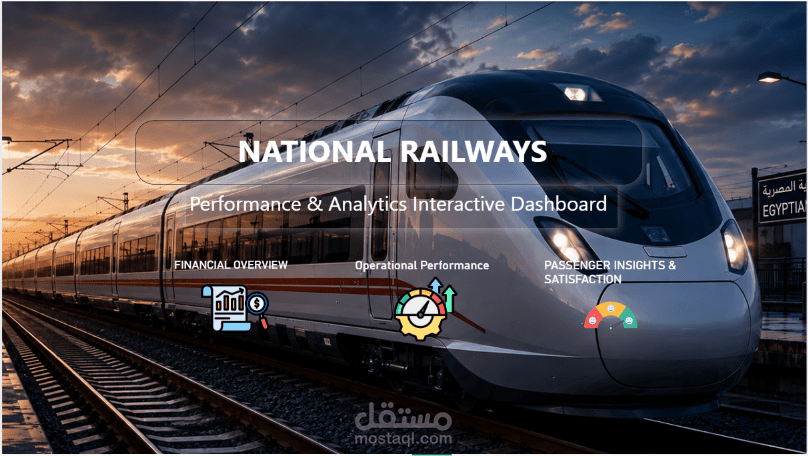 تصميم لوحة تحكم تفاعلية (Interactive Dashboard) لأداء السكك الحديدية