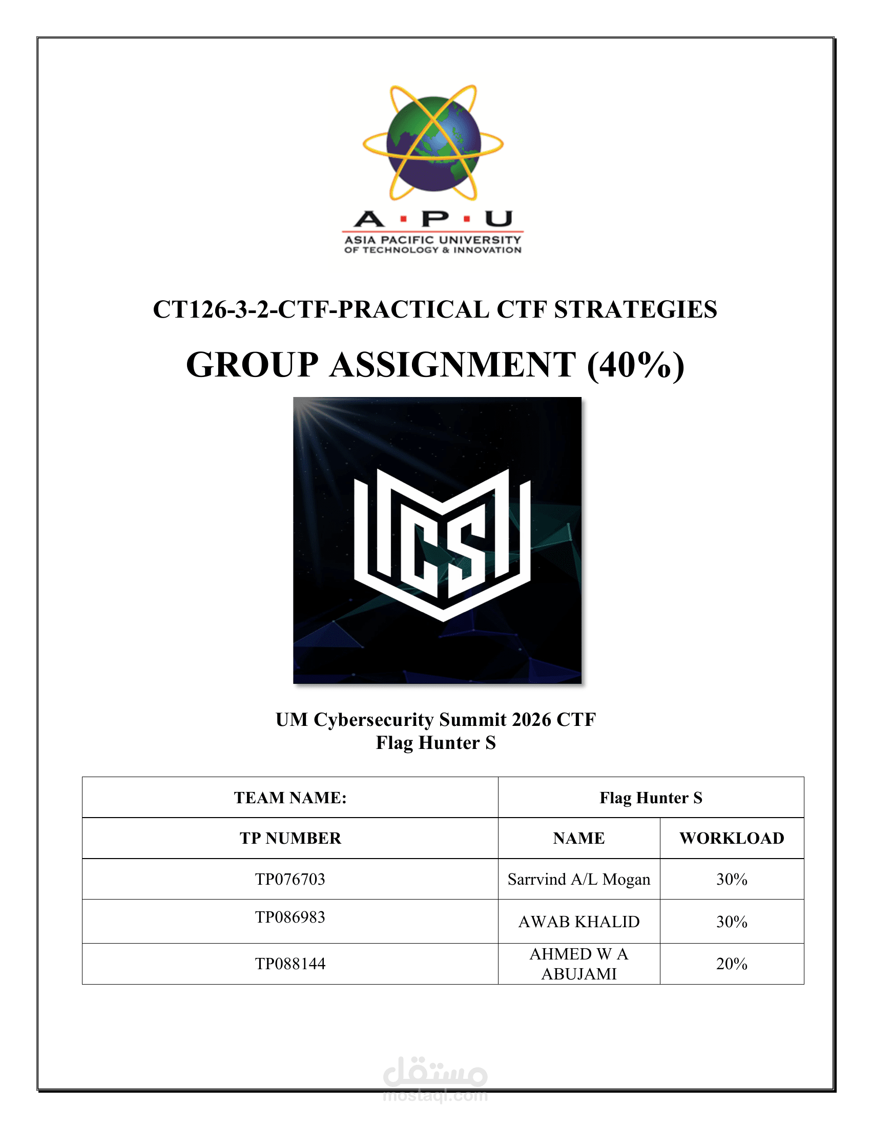 حل تحديات أمن سيبراني في مسابقة CTF - UM Cybersecurity Summit