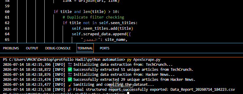تطوير محرك سحب بيانات ذكي (Stealth Scraping & ETL Pipeline) بتجاوز متقدم لأنظمة الحماية