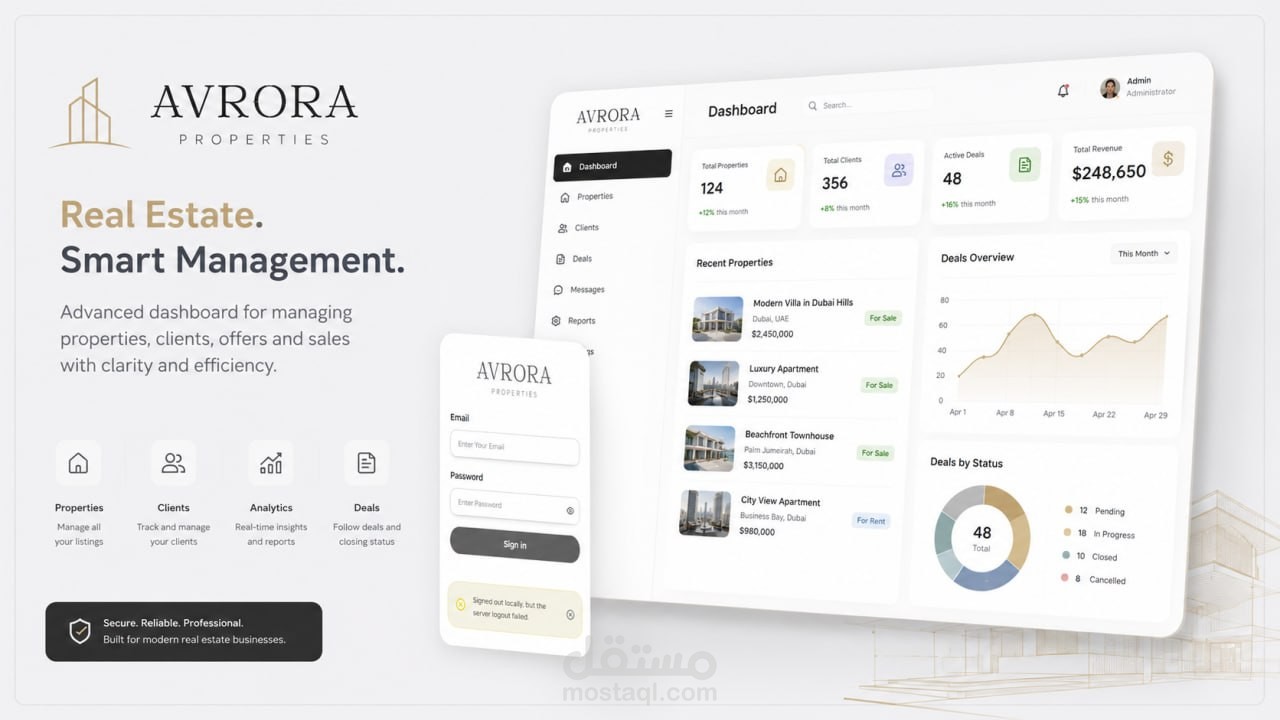 Avrora - نظام متكامل لإدارة العقارات