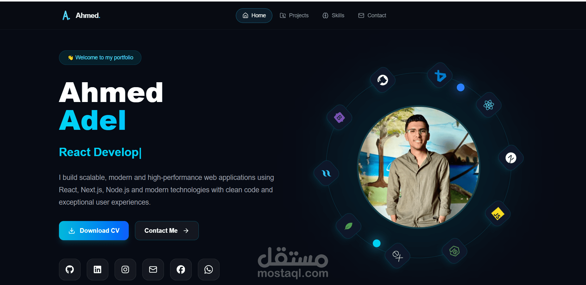 Portfolio شخصي احترافي  باستخدام Next.js