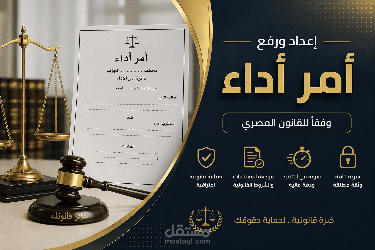 إعداد ورفع أمر أداء وفقًا للقانون المصري