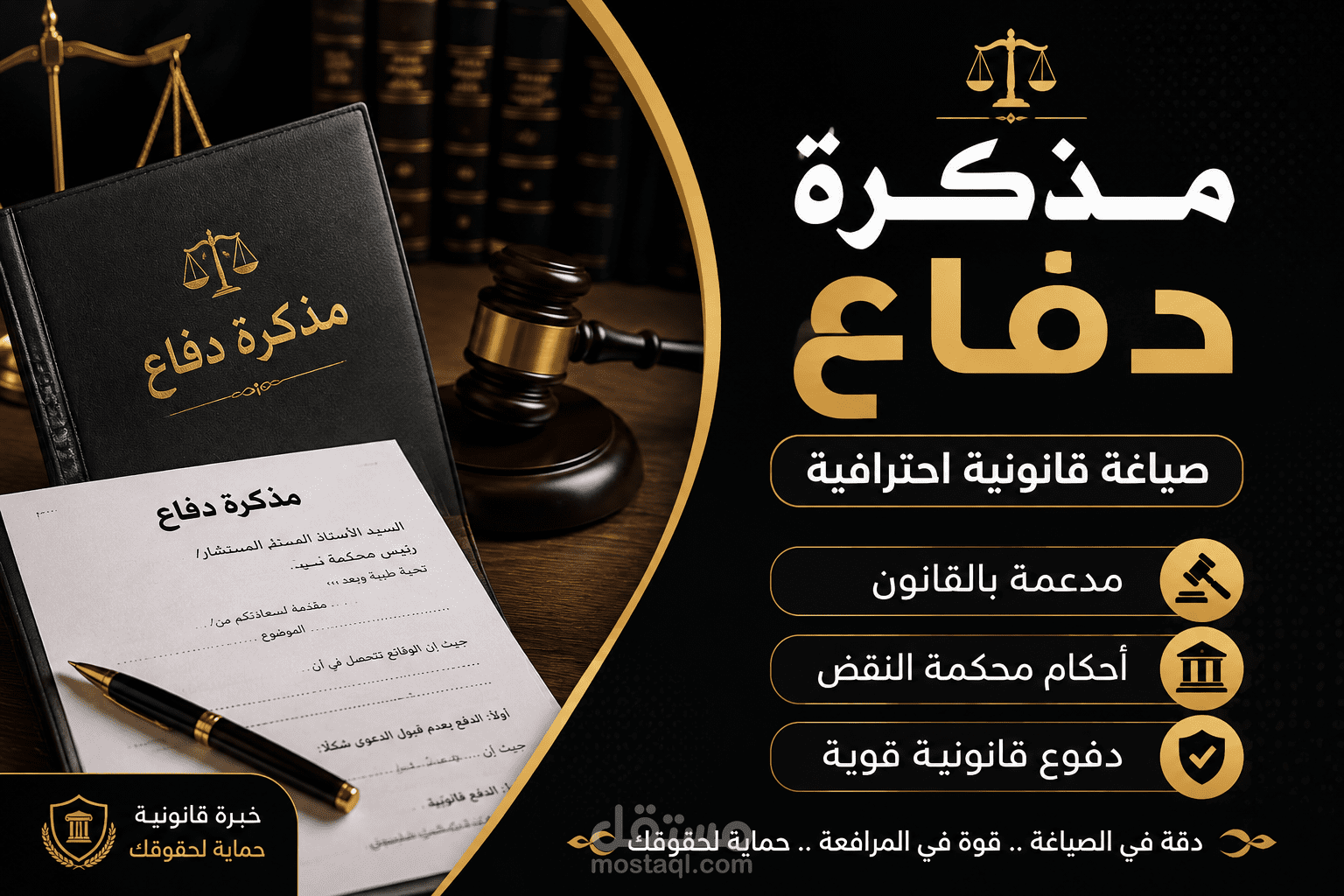 إعداد وصياغة مذكرة دفاع قانونية احترافية وفقًا للقانون المصري