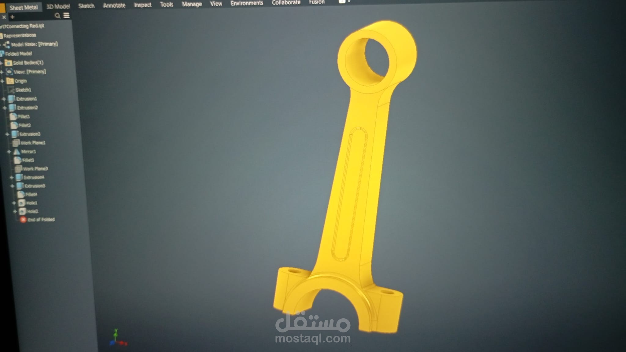 نمذجة ميكانيكية وتجميع قطع هندسية باستخدام Autodesk Inventor