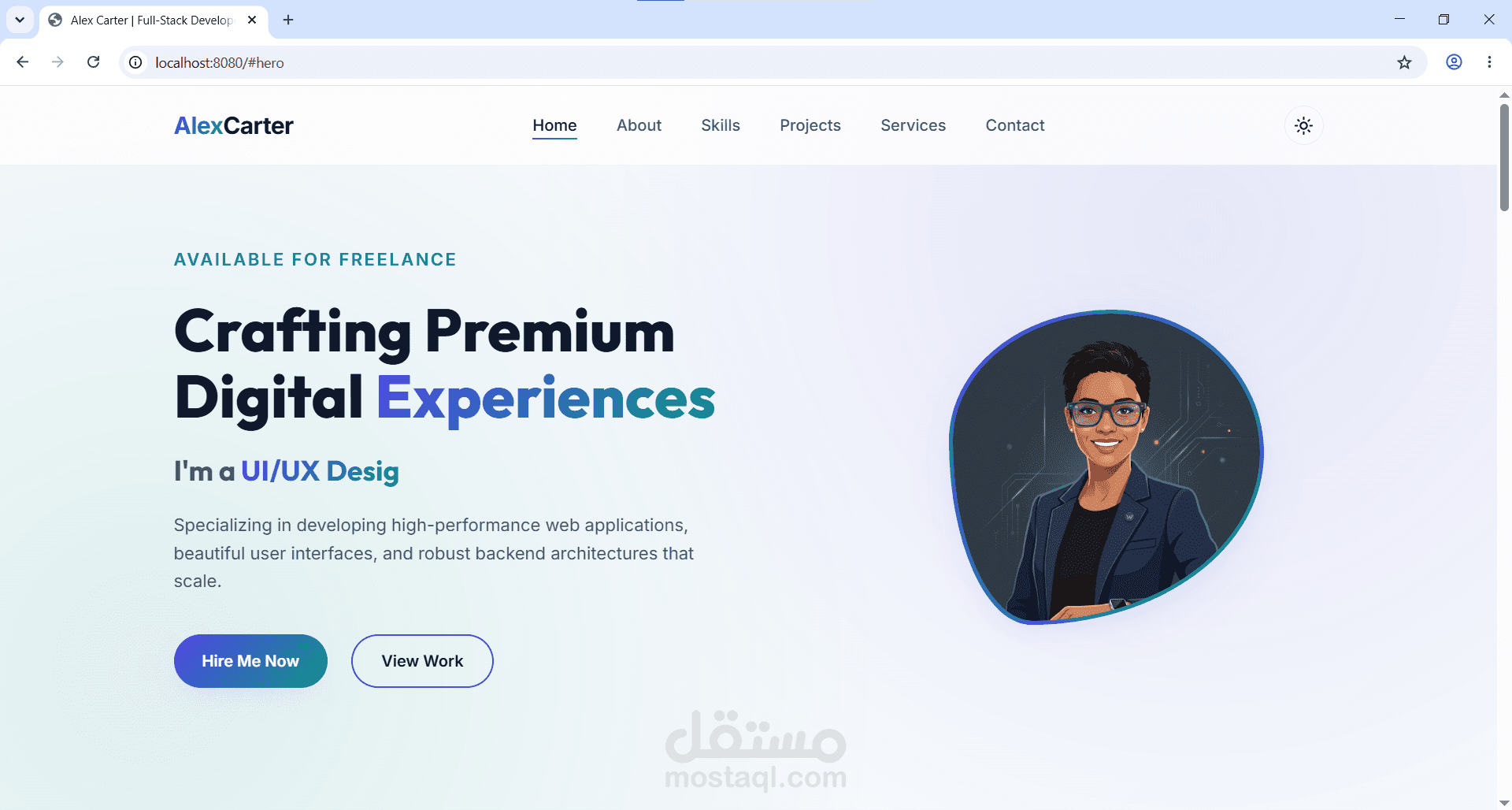 موقع Portfolio احترافي باستخدام React