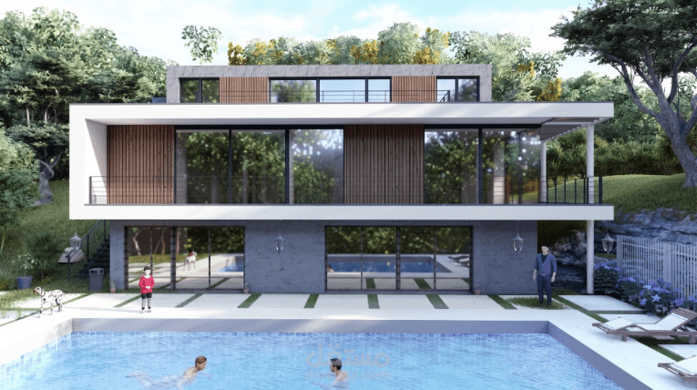 render 3d model villa