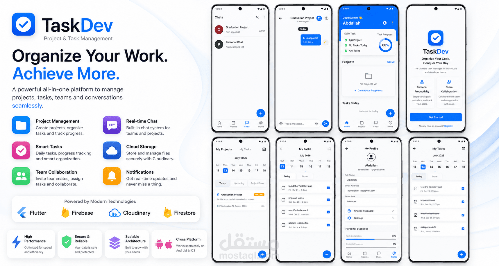 TaskDev تطبيق إدارة المهام