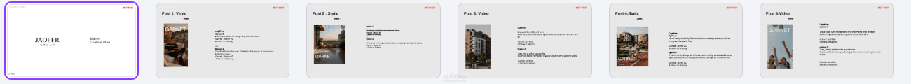 Content Plan for Jadeer development