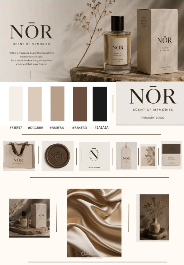 هوية بصرية متكاملة لعلامة عطور NŌR