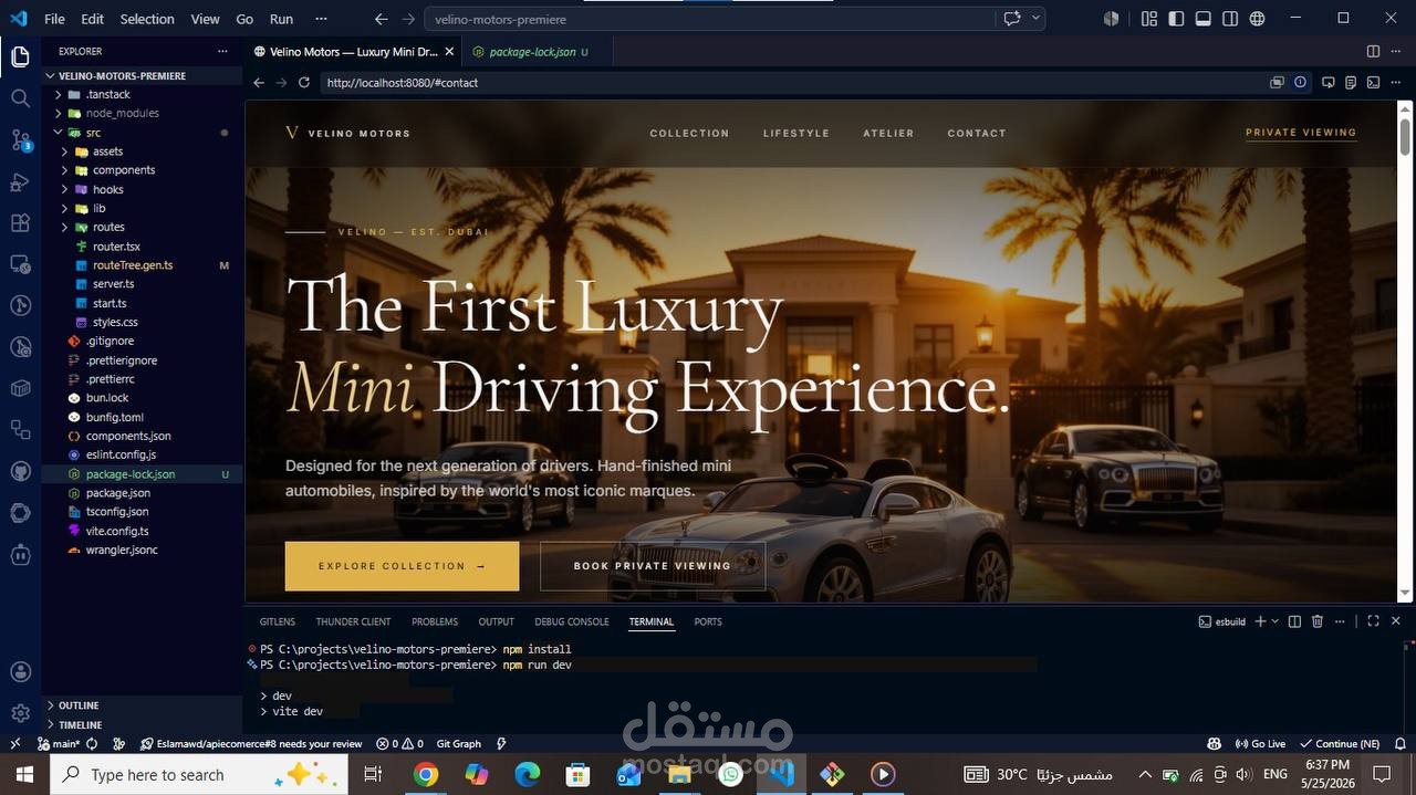 Velino Motors — Luxury Landing Page MVP