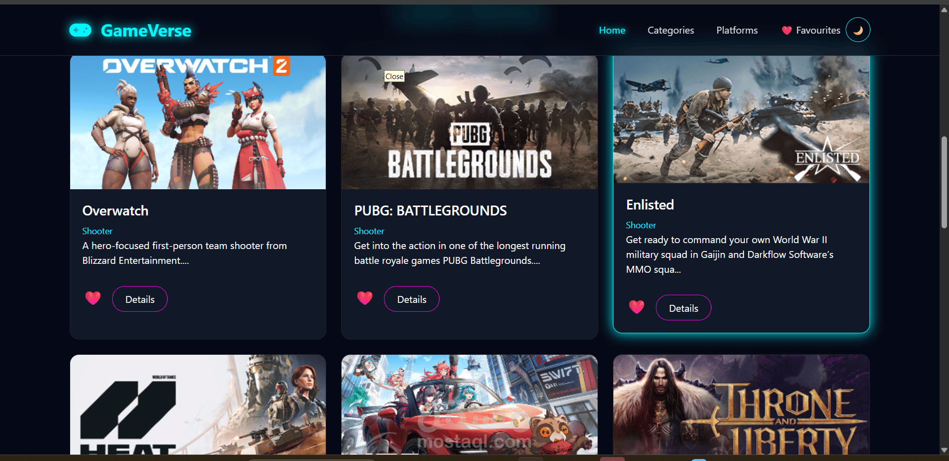 Games Explorer – منصة لاستكشاف الألعاب