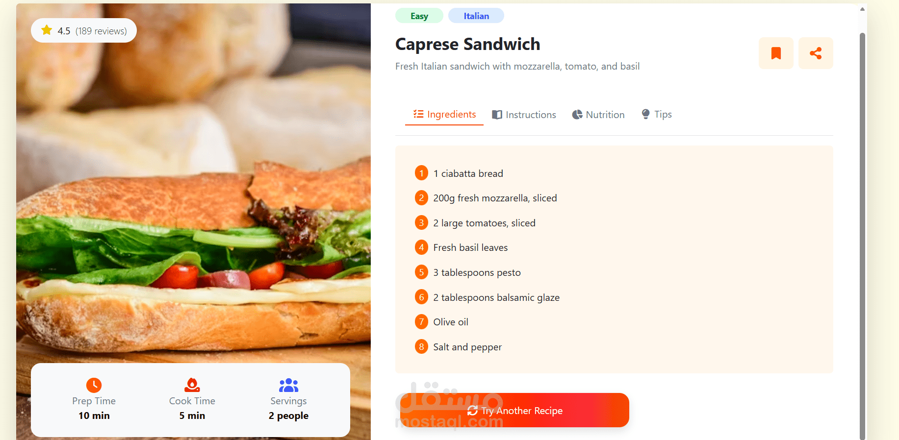 Dinner Recipe app