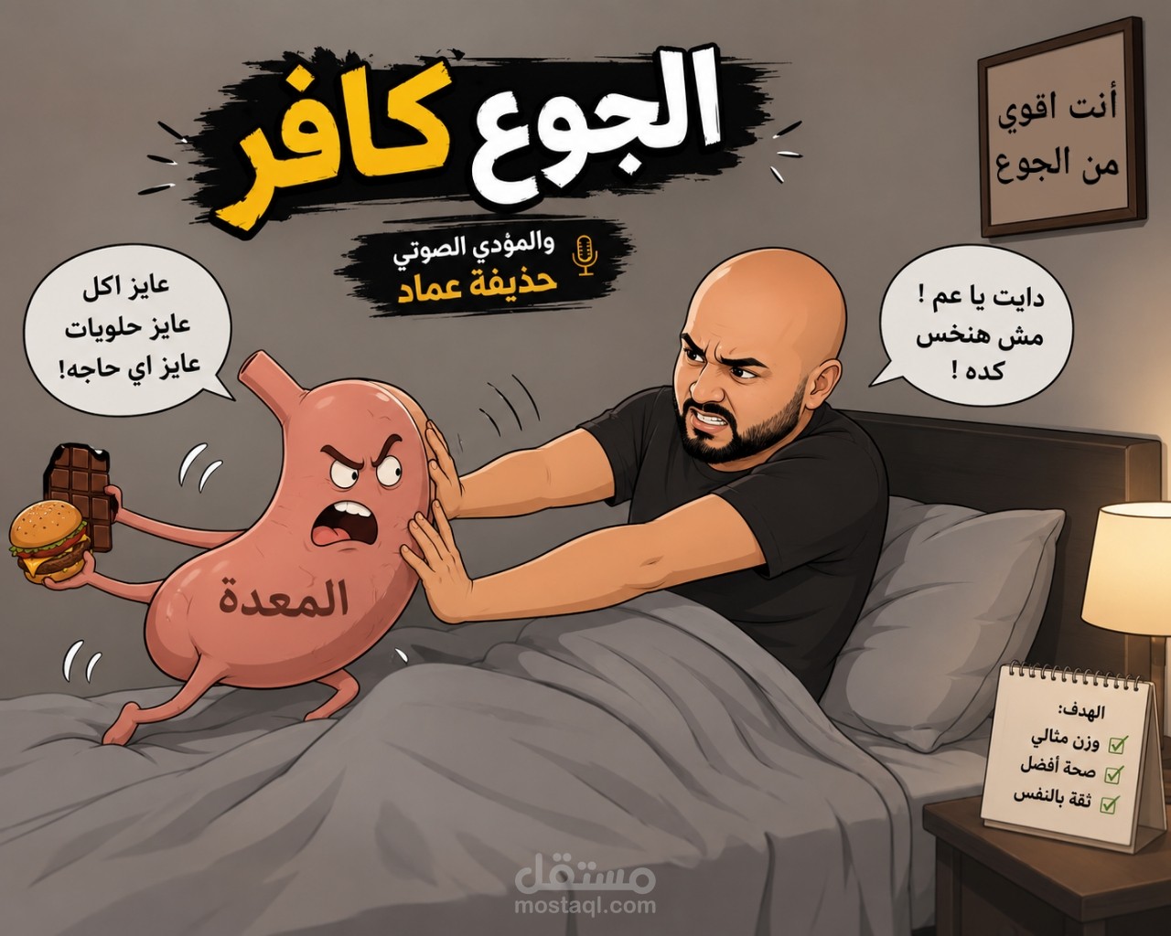 تعليق صوتي إعلامي وقصصي كوميدي (الجوع كافر)